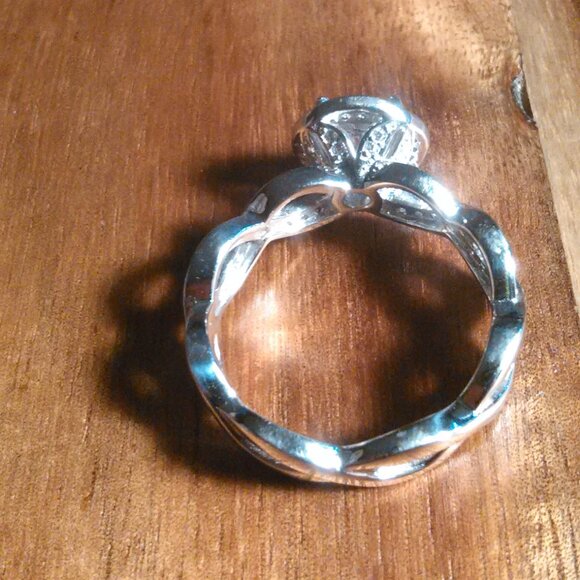 Simulated Diamond Sterling Silver Ring (Size 8) - Picture 6 of 14